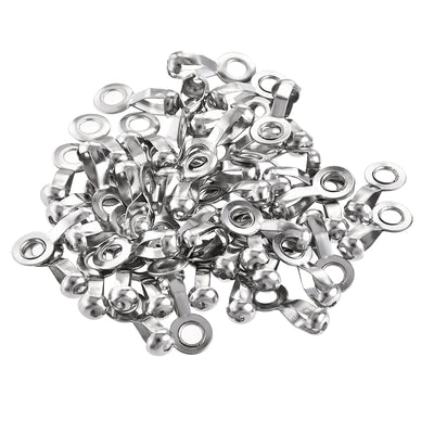Harfington Uxcell Ball Chain Connector, 3mm 3.2mm Pull Loop Crimp Link Stainless Steel Connection, Pack of 50