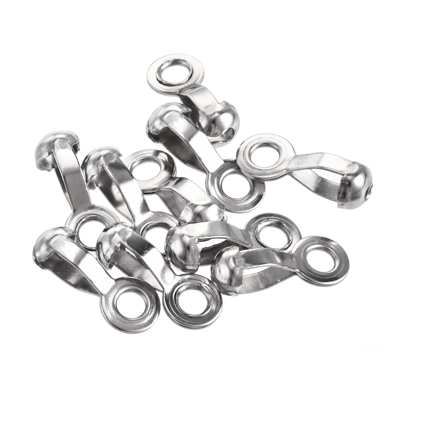 uxcell Uxcell Ball Chain Connector, 4mm 4.5mm Pull Loop Crimp Link Stainless Steel Connection, Pack of 10