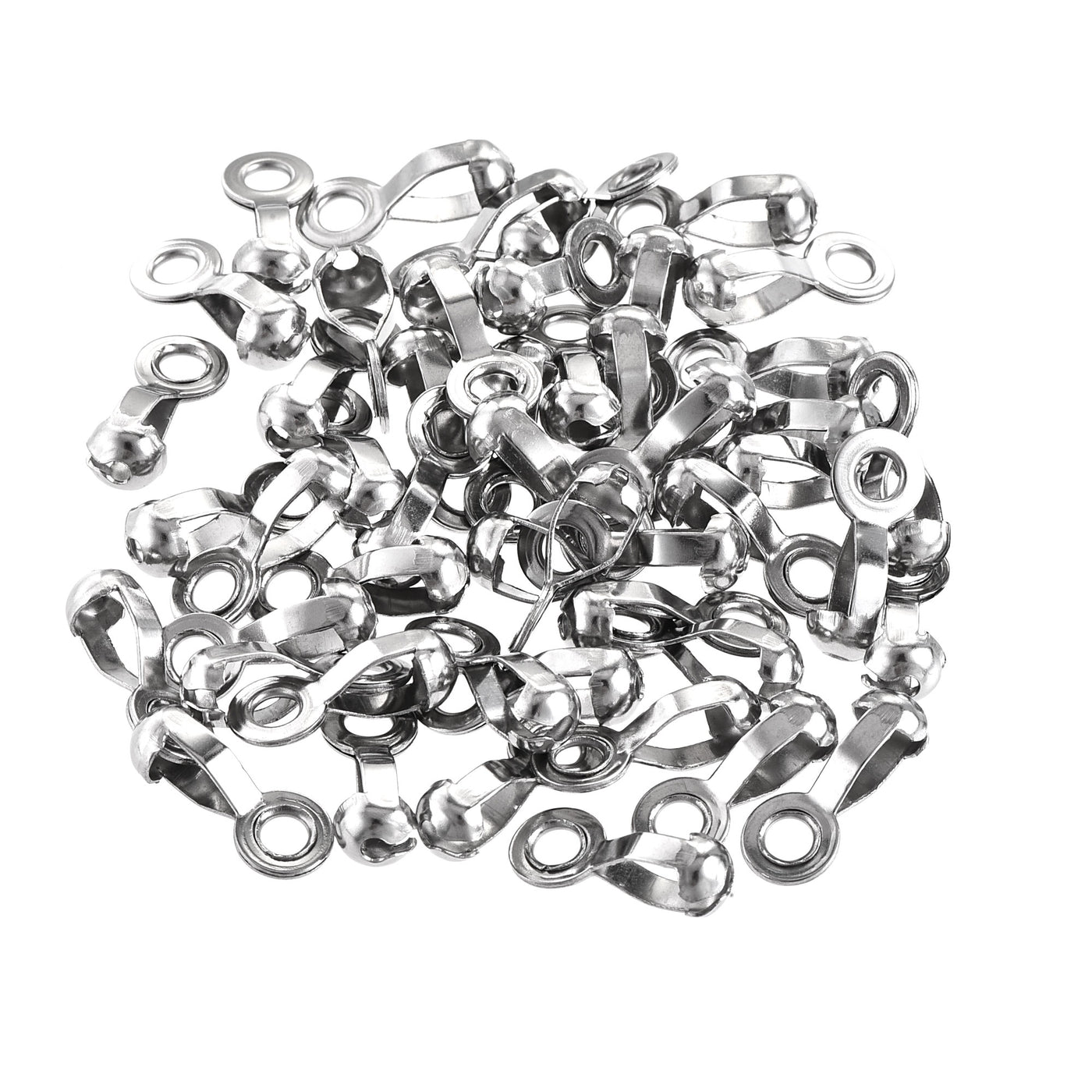 uxcell Uxcell Ball Chain Connector, 4mm 4.5mm Pull Loop Crimp Link Stainless Steel Connection, Pack of 50