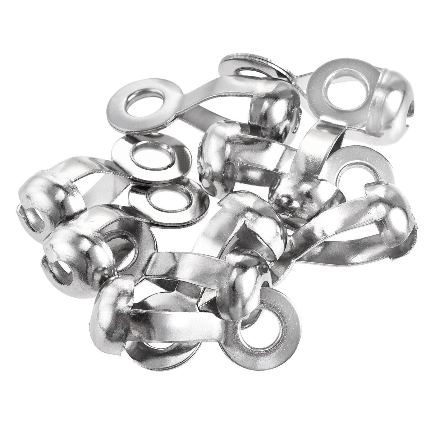 Uxcell Uxcell Ball Chain Connector, 10mm Pull Loop Crimp Link Stainless Steel Connection, Pack of 10