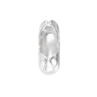 Harfington Uxcell Ball Chain Connector, 1.5mm Ball Chains Clasp Crimp Link Clips Connection, Iron Electroplating Silver White, Pack of 100
