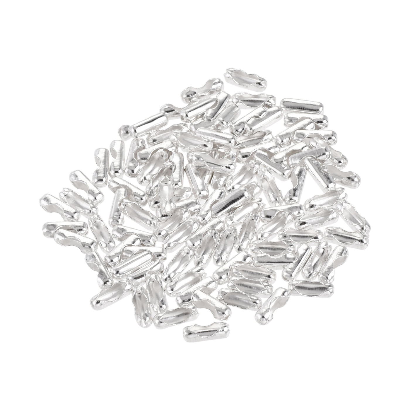 Uxcell Uxcell Ball Chain Connector, 1.5mm Ball Chains Clasp Crimp Link Clips Connection, Iron Electroplating Silver White, Pack of 100