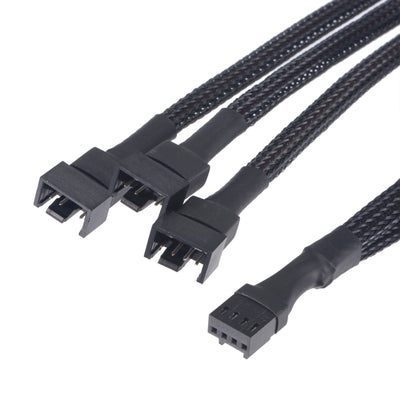 Harfington Uxcell Fan Power Supply Cable 1 to 3 Plug with 3 Pin 4 Pin for Computer CPU 10.6 Inch