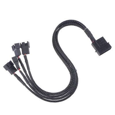 Harfington Uxcell Fan Power Supply Cable 1 to 4 with Big 4 Pin Input Jack for CPU 13.4 Inch 2pcs