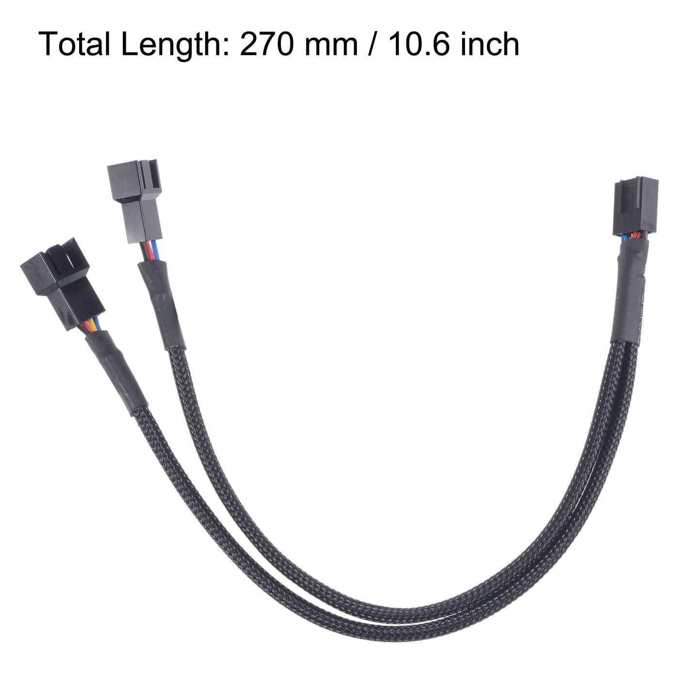 uxcell Uxcell Fan Power Supply Cable 1 to 2 with 3 Pin 4 Pin for Computer CPU 10.6 Inch