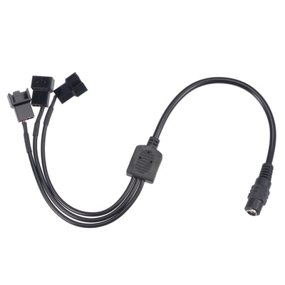 Harfington Uxcell Fan Power Supply Cable DC 5.5mmx2.1mm to 3 Port 3 Pin or 4 Pin Output 13.8 Inch