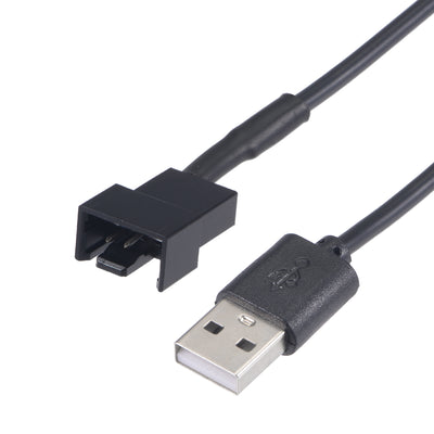 Harfington Uxcell Fan Power Supply Cable USB 2.0 A Type to a 3 Pin or 4 Pin Output 11.8 Inch