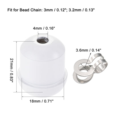 Harfington Uxcell Ball Chain Connector, 3mm 3.2mm Double Ring Style Link Silver Loop Connection with Silver Pendant, 2set