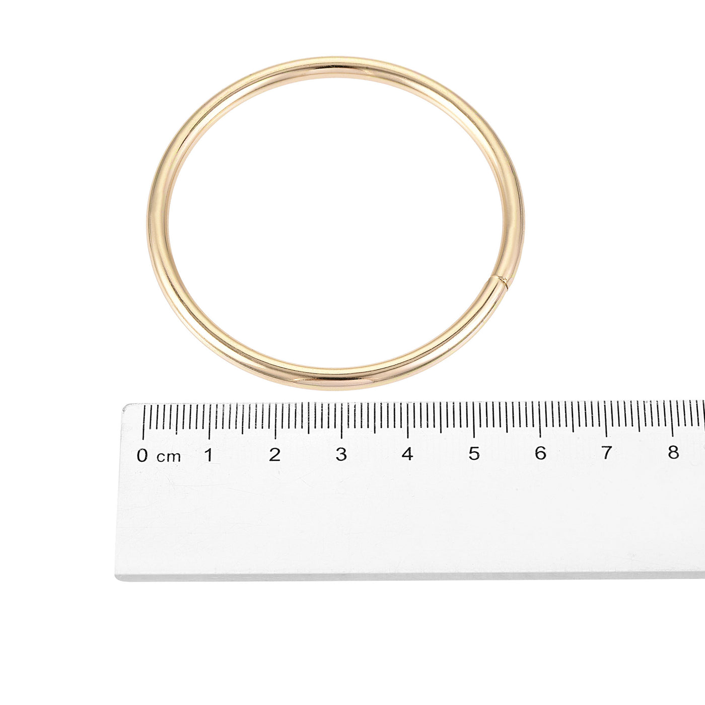 uxcell Uxcell 50mm Metal O Rings Non-Welded for Straps Bags Belts DIY Gold Tone 2pcs