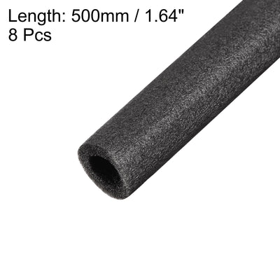 Harfington Uxcell Foam Tube 1.64 Ft Length 0.47in ID 0.82in OD Hollow Polyethylene Black 8pcs