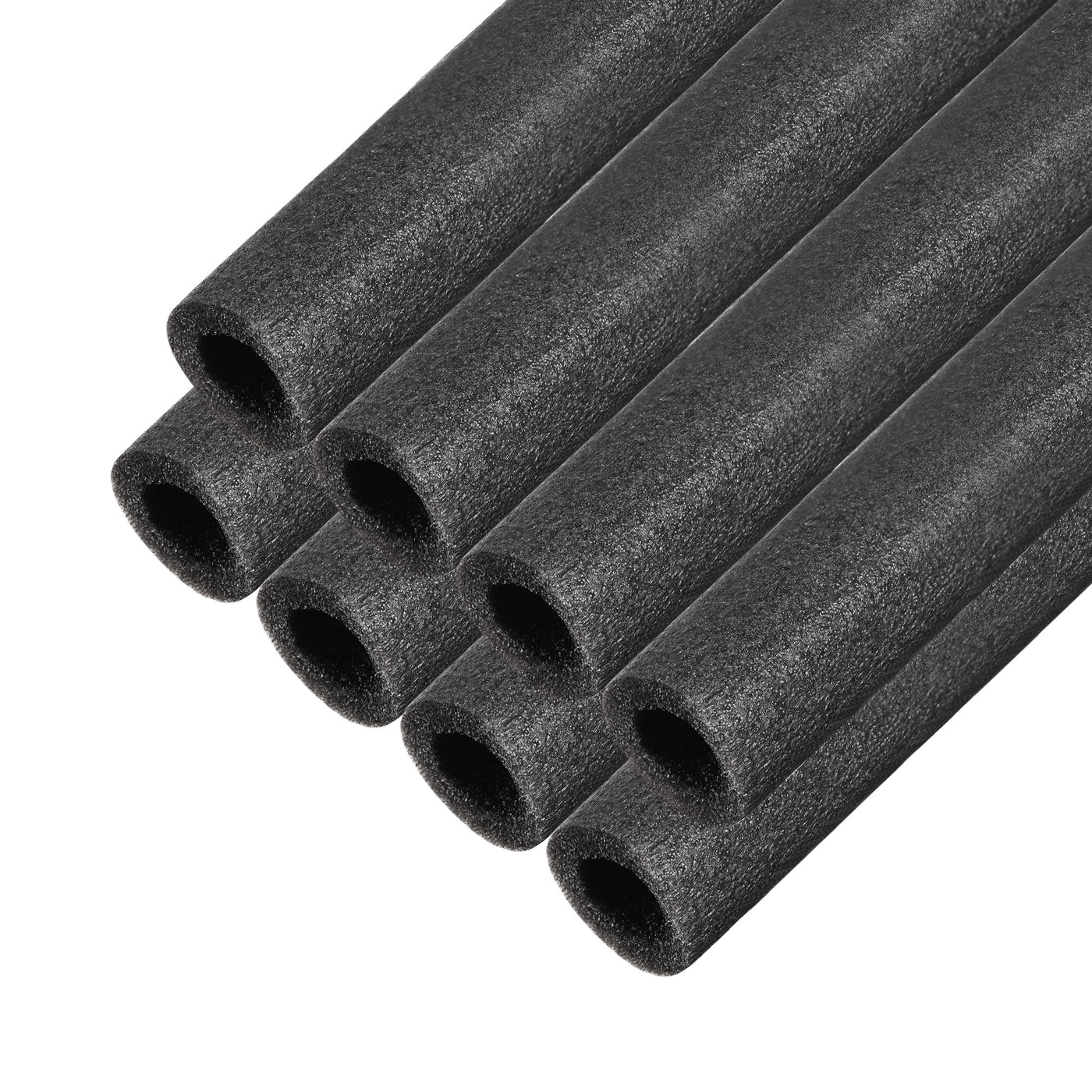 Uxcell Uxcell Foam Tube 1.64 Ft Length 0.47in ID 0.82in OD Hollow Polyethylene Black 8pcs