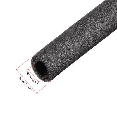 Harfington Uxcell Foam Tube 1.64 Ft Length 0.47in ID 0.82in OD Hollow Polyethylene Black 8pcs