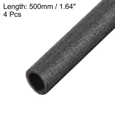 Harfington Uxcell Foam Tube 1.64 ft Length 0.98in ID 1.37in OD Hollow Polyethylene Black 4pcs