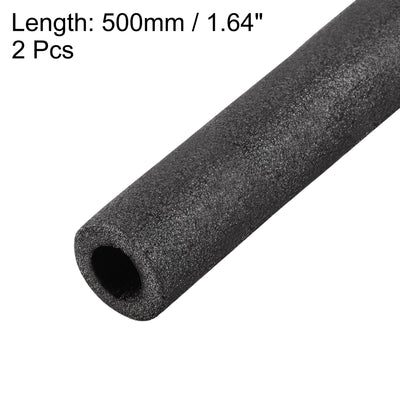 Harfington Uxcell Foam Tube 1.64 ft Length 0.51in ID 1.44in OD Hollow Polyethylene Black 2pcs