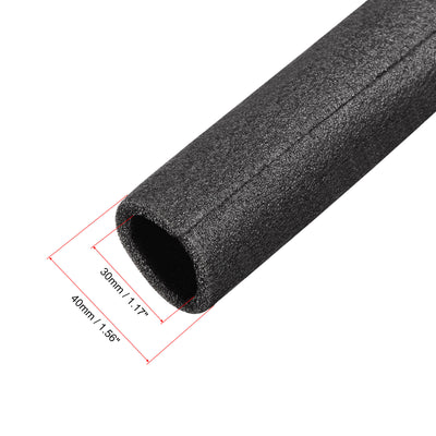 Harfington Uxcell Foam Tube 1.64 ft Length 1.37in ID 2.15in OD Hollow Polyethylene Black 2pcs
