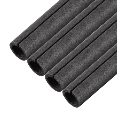 Uxcell Uxcell Foam Tube 1.64 ft Length 1.17in ID 1.56in OD Hollow Polyethylene Black 4pcs