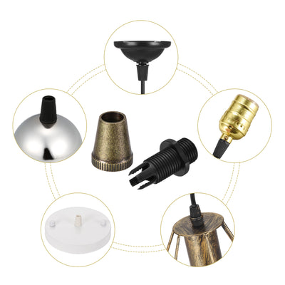 Harfington Uxcell Cable Glands Strain Relief Cord Grips Metal Bronze 5Pcs for Wiring Hanging Light Ceiling Pendant Lamp