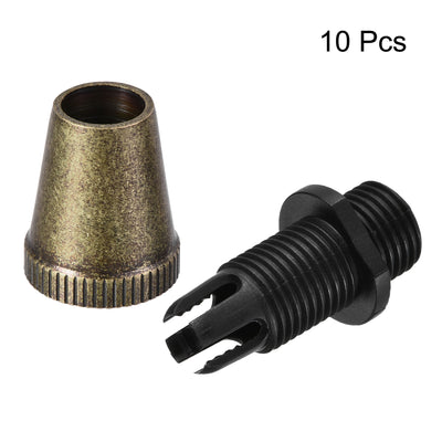 Harfington Uxcell Cable Glands Strain Relief Cord Grips Metal Bronze 10Pcs for Wiring Hanging Light Ceiling Pendant Lamp