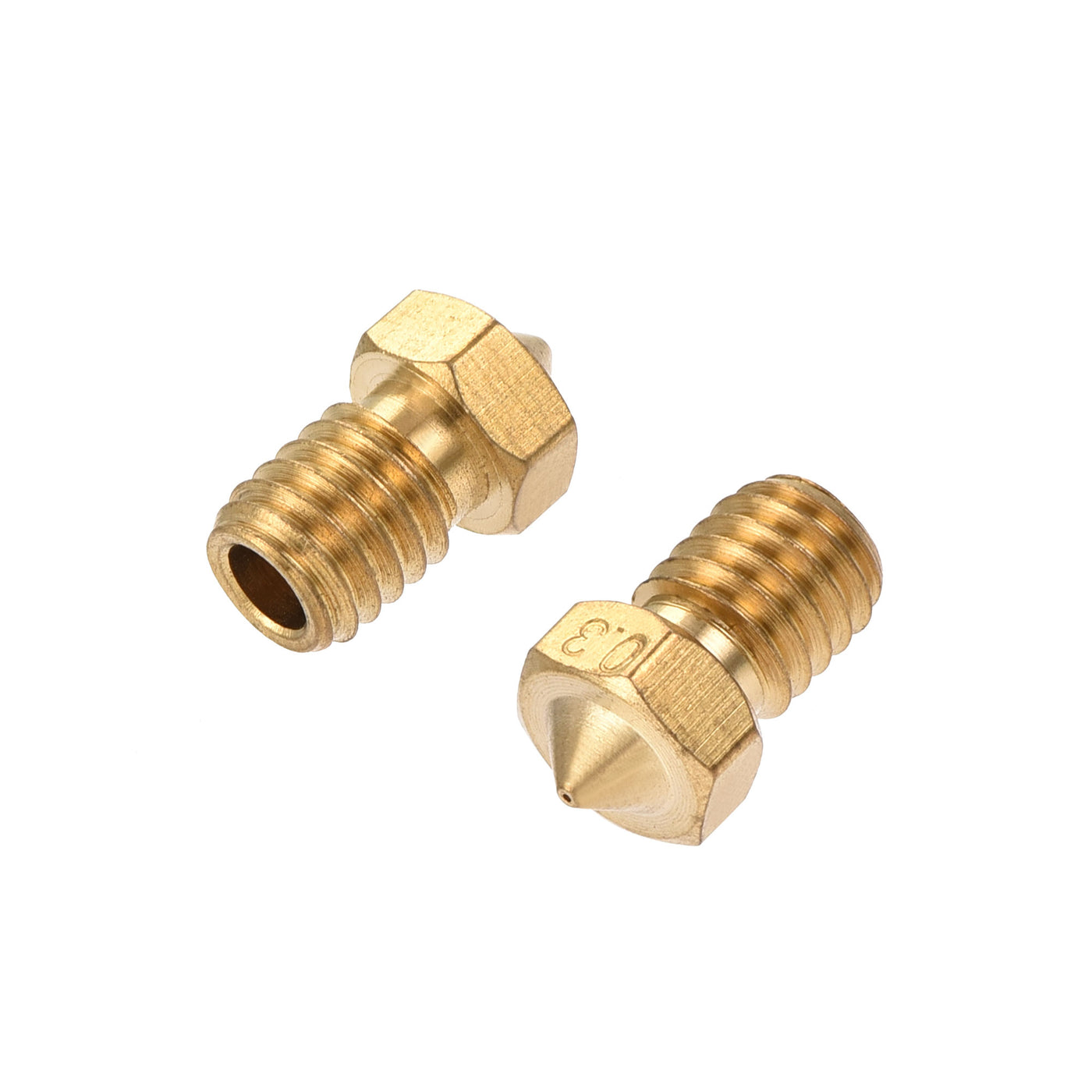 uxcell Uxcell 0.3mm 3D Printer Nozzle, 20pcs M6 Thread for V5 V6 3mm Extruder Print, Brass