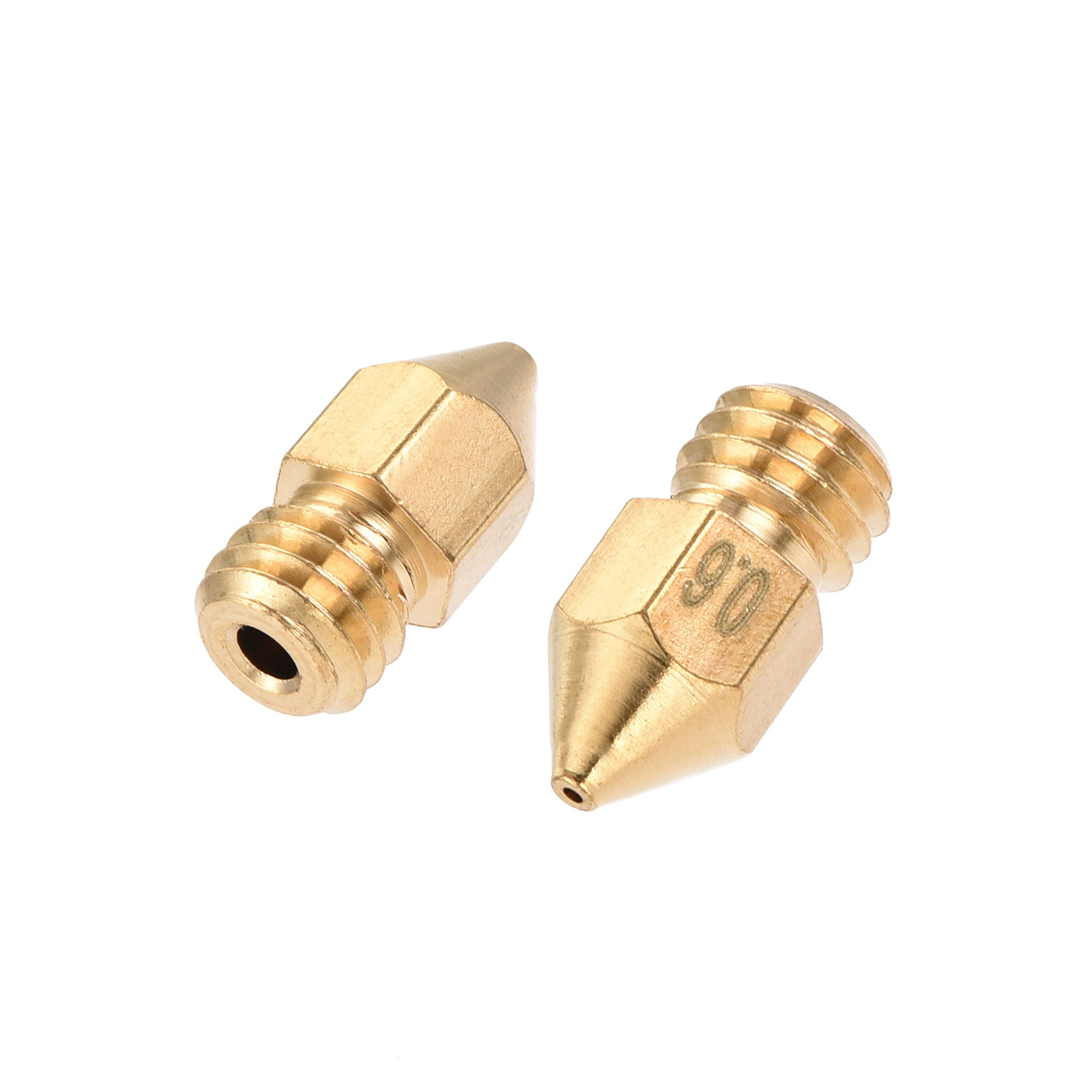 uxcell Uxcell 0.6mm 3D Printer Nozzle, 24pcs M6 Thread for MK8 1.75mm Extruder Print, Brass