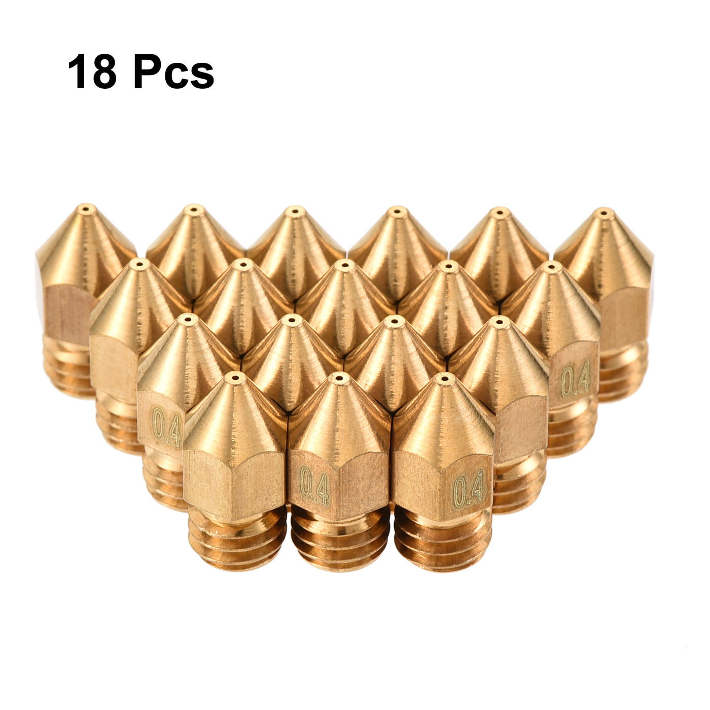 uxcell Uxcell 0.4mm 3D Printer Nozzle, 18pcs M6 Thread for MK8 3mm Extruder Print, Brass
