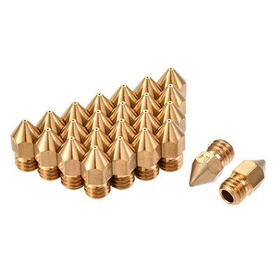 uxcell Uxcell 0.4mm 3D Printer Nozzle, 24pcs M6 Thread for MK8 3mm Extruder Print, Brass