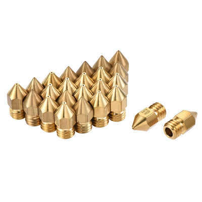 uxcell Uxcell 0.5mm 3D Printer Nozzle, 24pcs M6 Thread for MK8 3mm Extruder Print, Brass