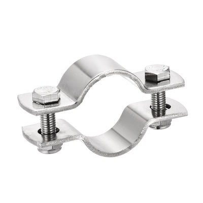 Uxcell Uxcell Wall Mount Ceiling Mount Pipe Support, 304 Stainless Steel Pipe Bracket Clamp for 80mm Pipe