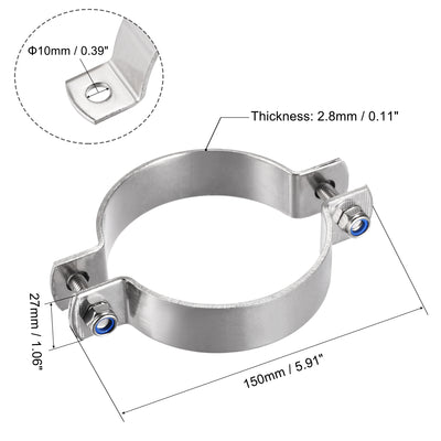Harfington Uxcell Wall Mount Ceiling Mount Pipe Support, 304 Stainless Steel Pipe Bracket Clamp