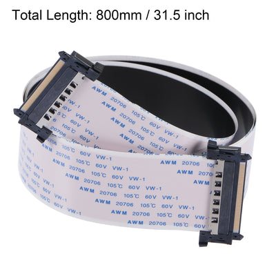 Harfington Uxcell FFC FPC Cable 0.5mm Pitch 51 Pin 800mm Flat Ribbon Cable for LCD Screen