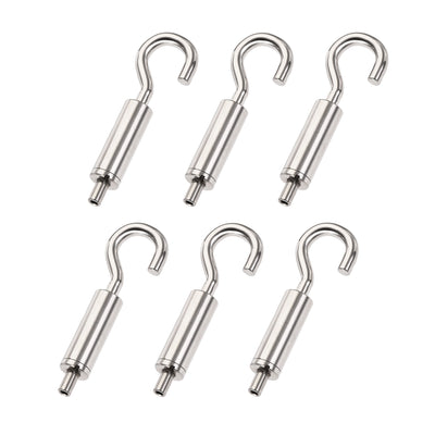 Harfington Uxcell Picture Hanging Wire Hook, 6pcs 7mm Open Adjustable Copper Hooks for Home Picture Art Gallery Picture Display Kit