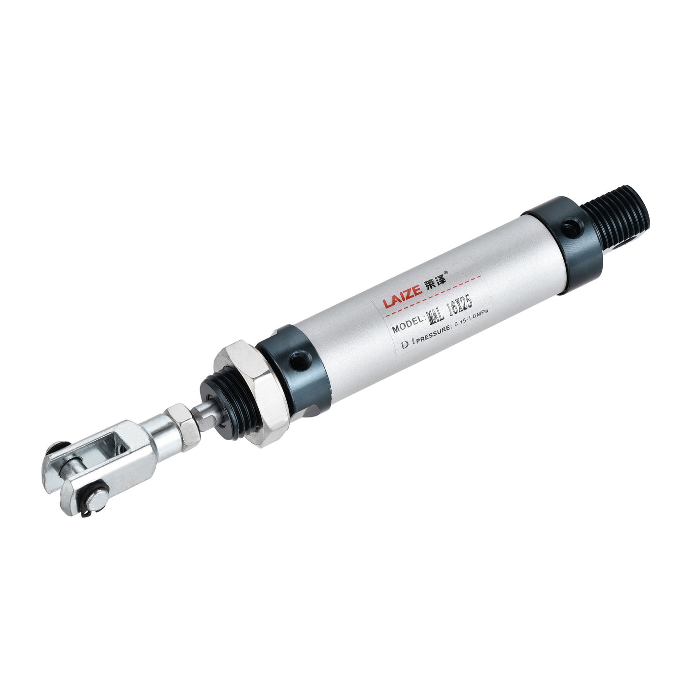 uxcell Uxcell Pneumatic Air Cylinder 16mm Bore 25mm Stroke with Y Connector and Quick Fittings, MAL 16x25, for Automatic Equipment