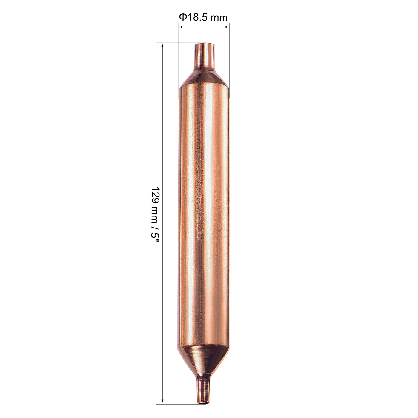 uxcell Uxcell Copper Refrigerator Filter Dryer 18.5 x 129mm with 2 End Inner Dia 2.2 x 6.2mm