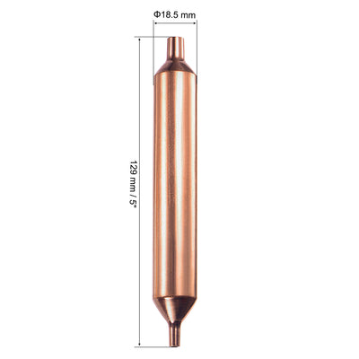 Harfington Uxcell Copper Refrigerator Filter Dryer 18.5 x 129mm with 2 End Inner Dia 2.2 x 6.2mm