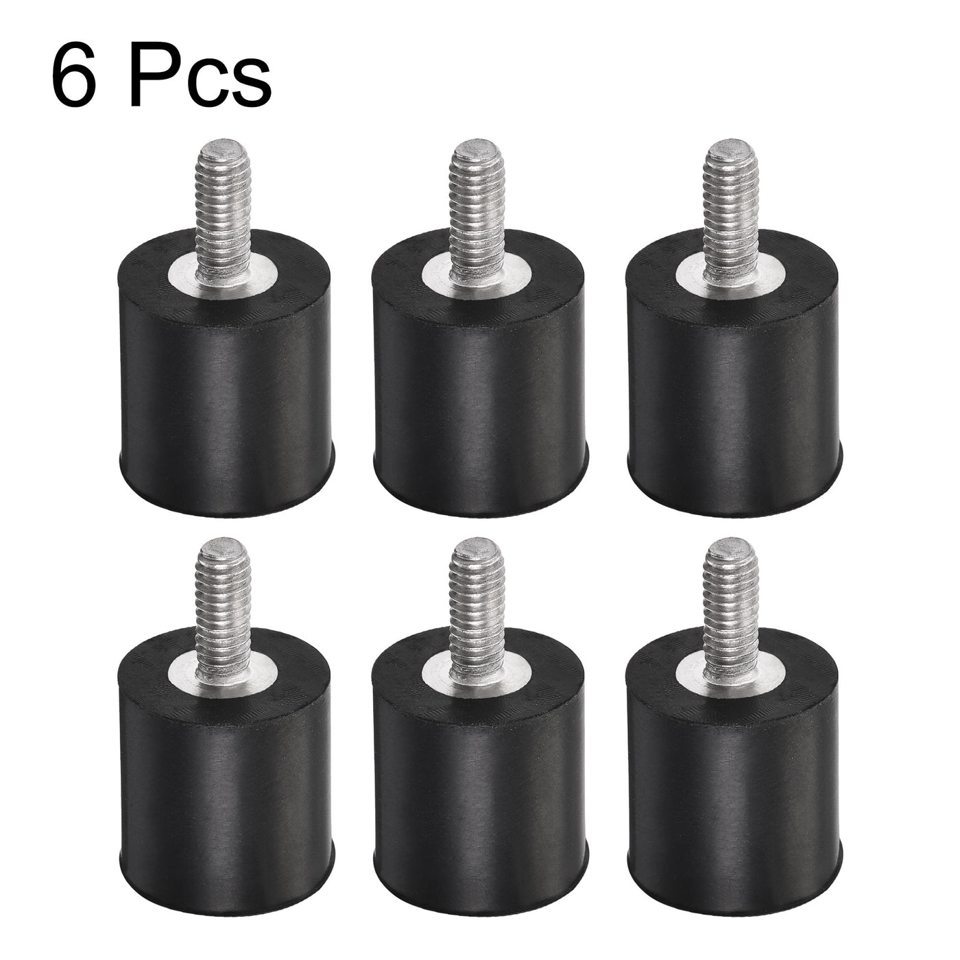 uxcell Uxcell M4 Rubber Mounts, 6pcs Male Thread Shock Absorber, D15mmxH15mm