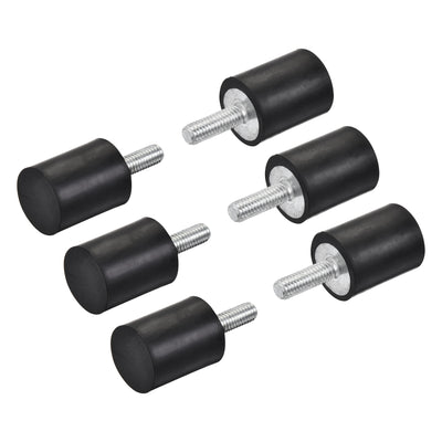 uxcell Uxcell M6 Rubber Mounts, 6pcs Male Thread Shock Absorber, D20mmxH25mm