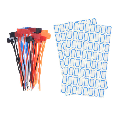 Harfington Uxcell 50pcs Nylon Cable Ties Tags Label Marker Self-Locking for Marking Organizing 5 Colors