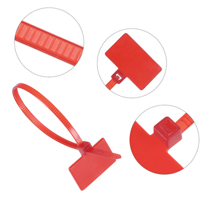 Harfington Uxcell 100pcs Nylon Cable Ties Tags Label Marker Self-Locking for Marking Organizing Red