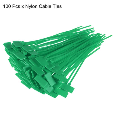 Harfington Uxcell 100pcs Nylon Cable Ties Tags Label Marker Self-Locking for Marking Organizing Green