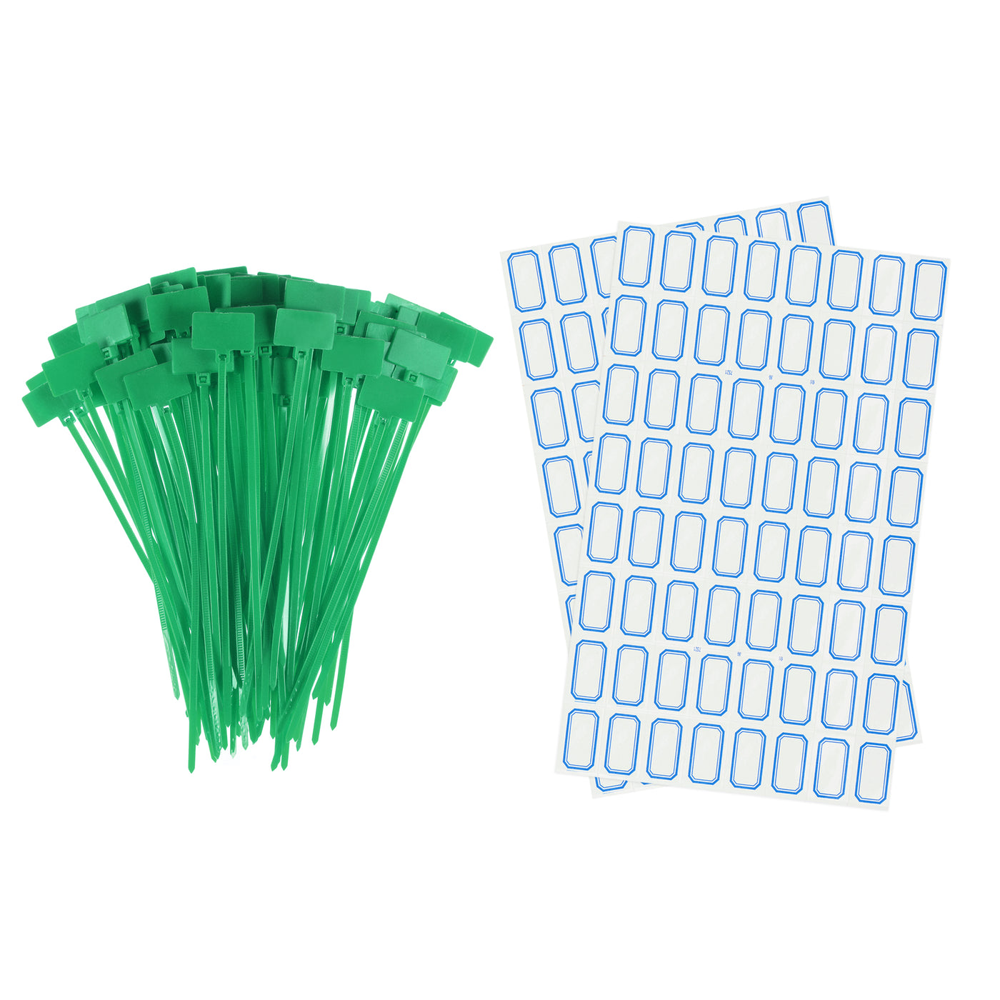uxcell Uxcell 100pcs Nylon Cable Ties Tags Label Marker Self-Locking for Marking Organizing Green