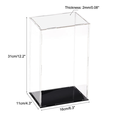 Harfington Uxcell Acrylic Clear Display Case Box Dustproof Protection Showcase Cube Collectibles Show Box 15x15x30cm