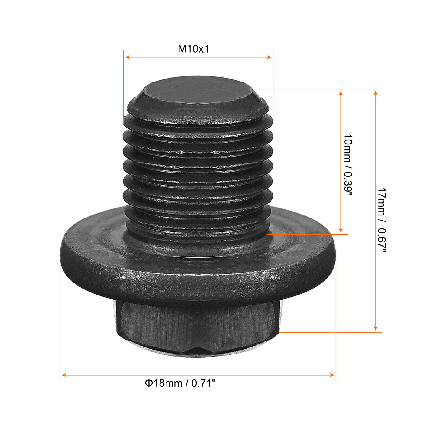Uxcell Uxcell Outer Hex Head Socket Pipe Fitting Plug M12x1.25 Male Thread Carbon Steel 3Pcs for Terminate Pipe Ends