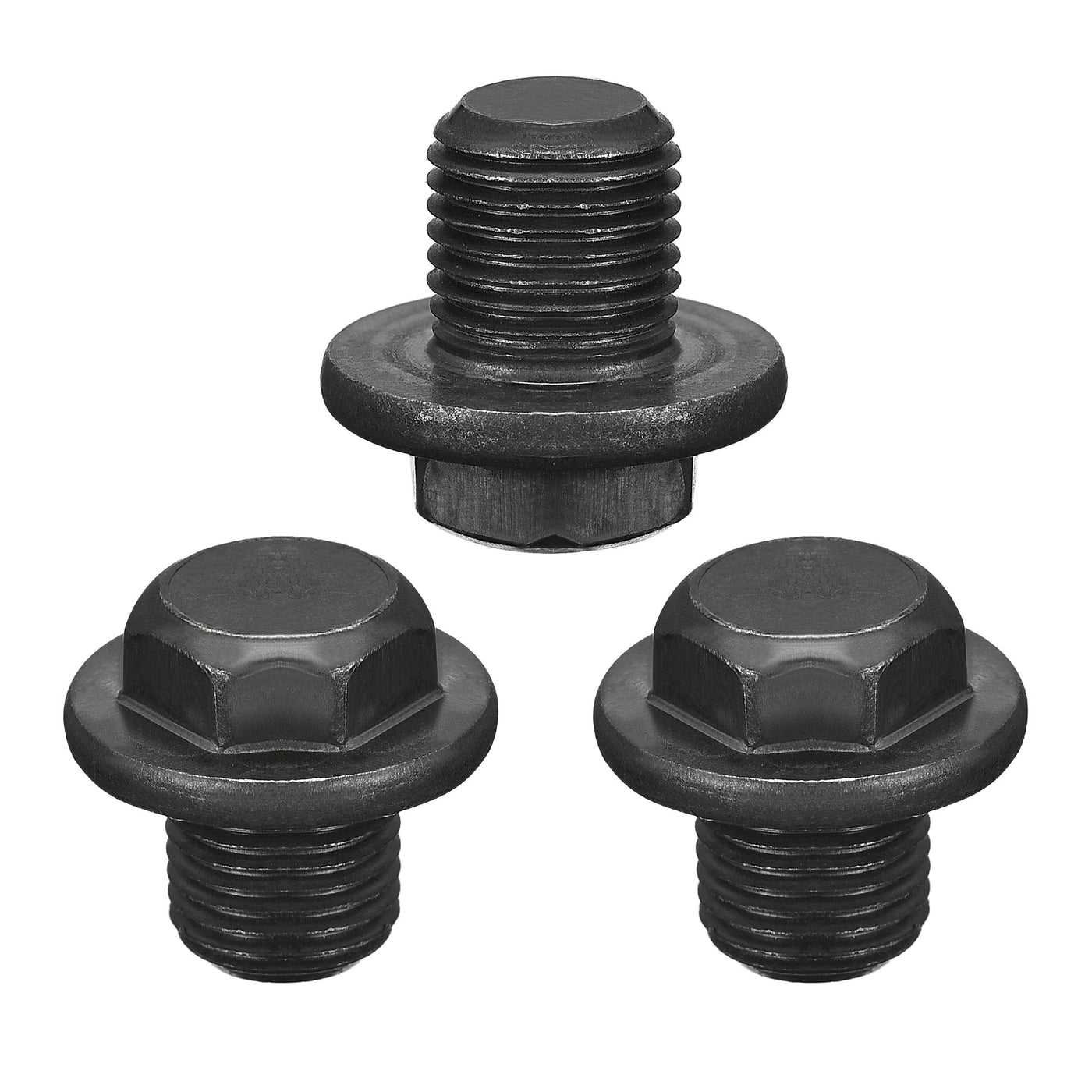 Uxcell Uxcell Outer Hex Head Socket Pipe Fitting Plug M12x1.25 Male Thread Carbon Steel 3Pcs for Terminate Pipe Ends
