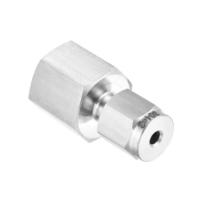 Harfington Uxcell Compression Tube Fitting 1/4NPT Female Thread x 6mm Tube OD Straight Coupling Adapter 304 Stainless Steel