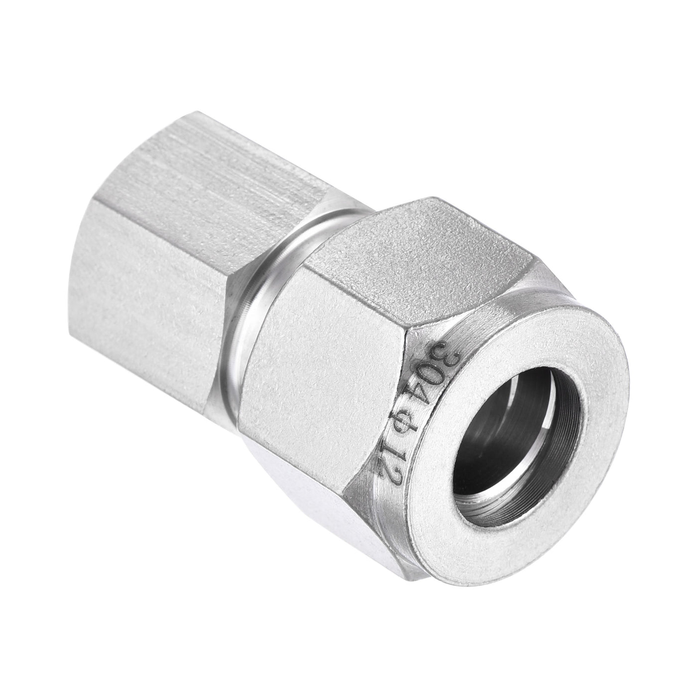 Uxcell Uxcell Compression Tube Fitting 1/4NPT Female Thread x 6mm Tube OD Straight Coupling Adapter 304 Stainless Steel