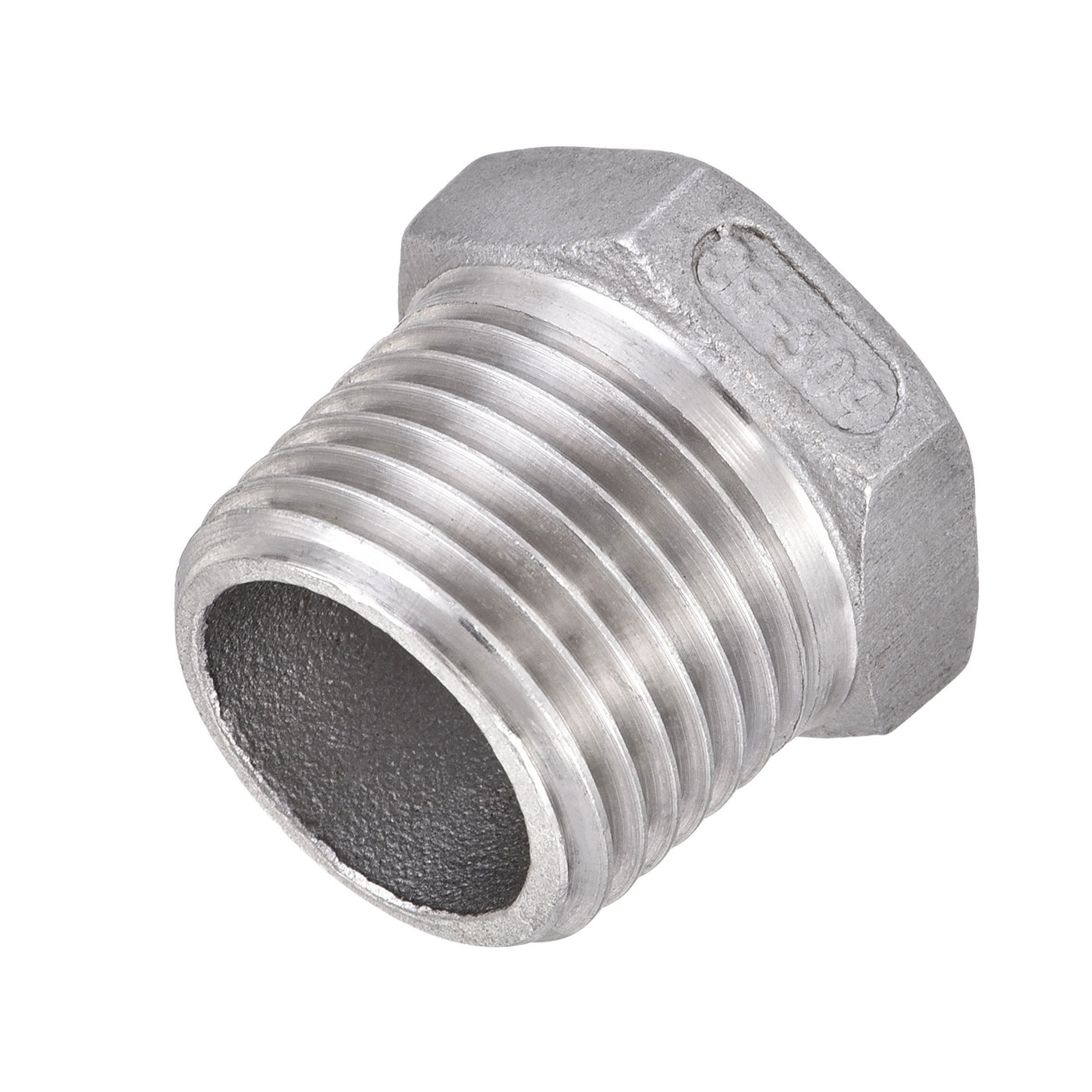 Uxcell Uxcell Reducer Hex Bushing, 304 Stainless Steel 1/2NPT Male to 3/8NPT Female, Reducing Forging Pipe Hose Adapter Fitting 2Pcs