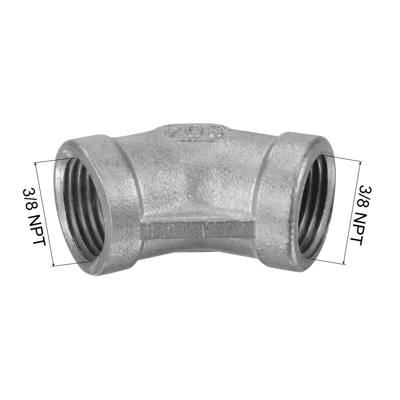 uxcell Uxcell Pipe Fitting 45 Degree Elbow NPT Female Thread Hose Connector Adapter 304 Stainless Steel