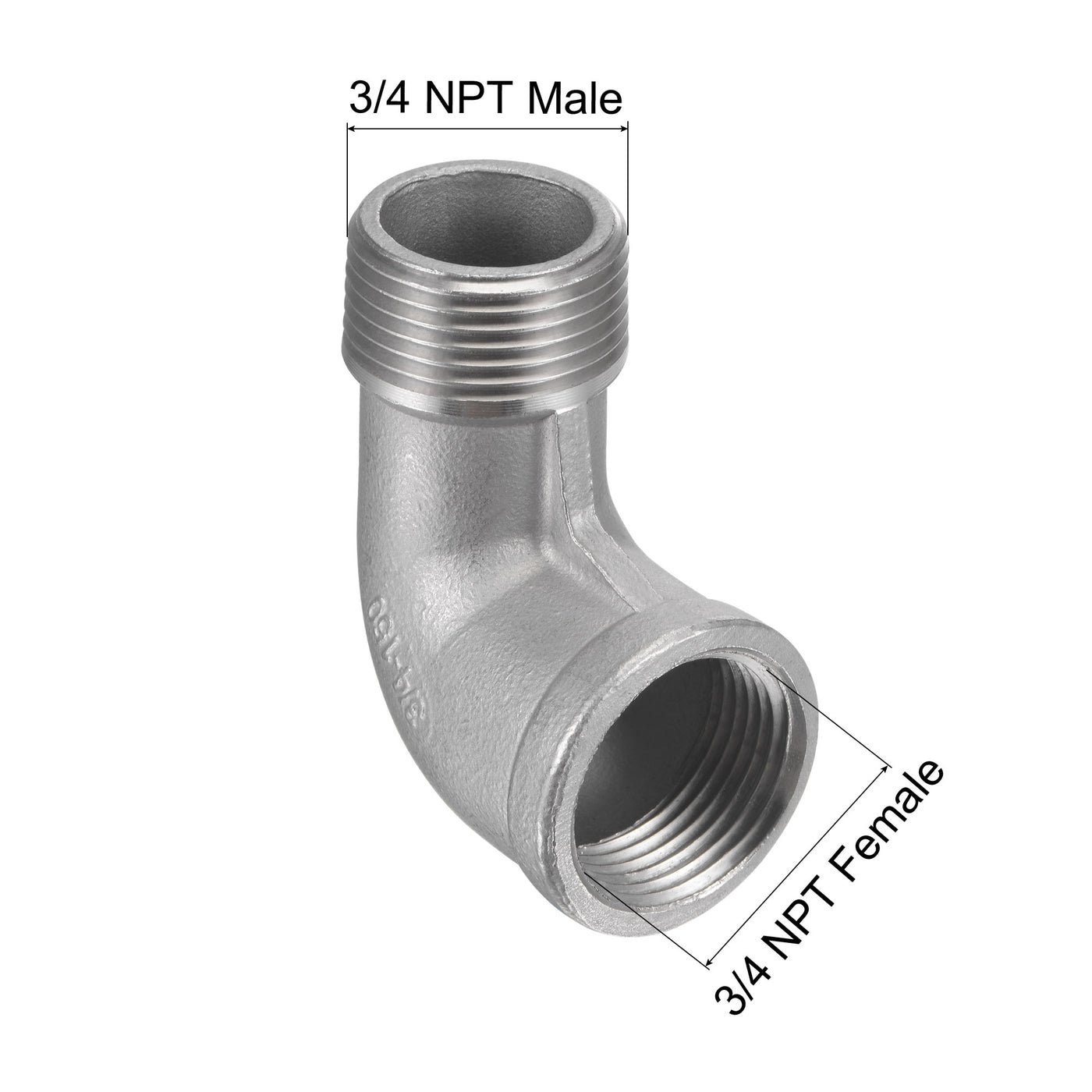 Uxcell Uxcell Pipe Fitting Elbow 1/4 NPT Male to Female Thread Hose Connector Adapter, 304 Stainless Steel