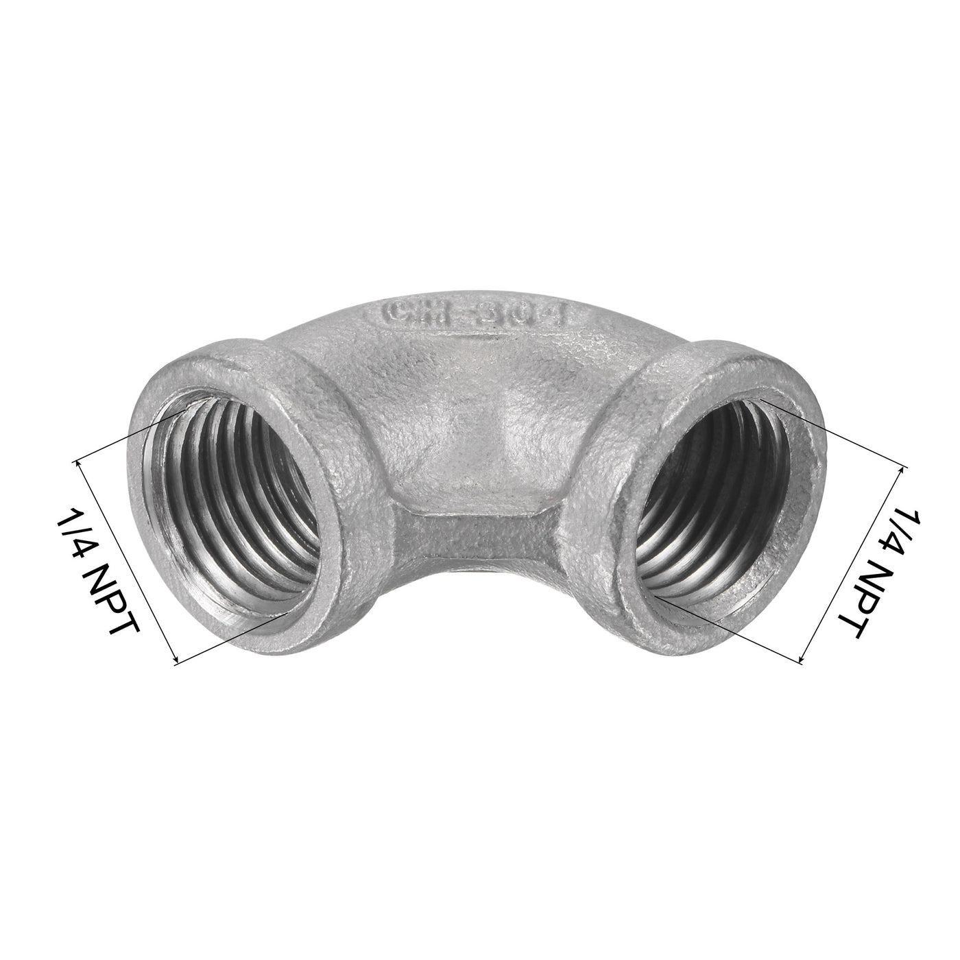 Uxcell Uxcell Pipe Fitting Elbow 1/2 NPT Female Thread Hose Connector Adapter, 304 Stainless Steel Pack of 2