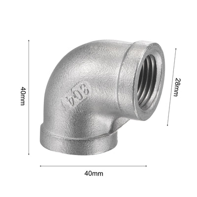 Harfington Uxcell Pipe Fitting Elbow 3/4 NPT Female Thread Hose Connector Adapter, 304 Stainless Steel
